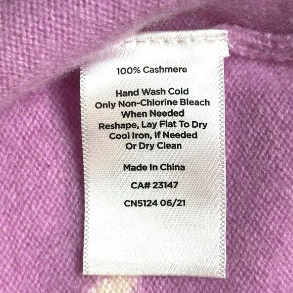 Talbots Cashmere Crewneck Sweater Star Print Lilac Soft Luxury size S Excellent - Picture 9 of 9